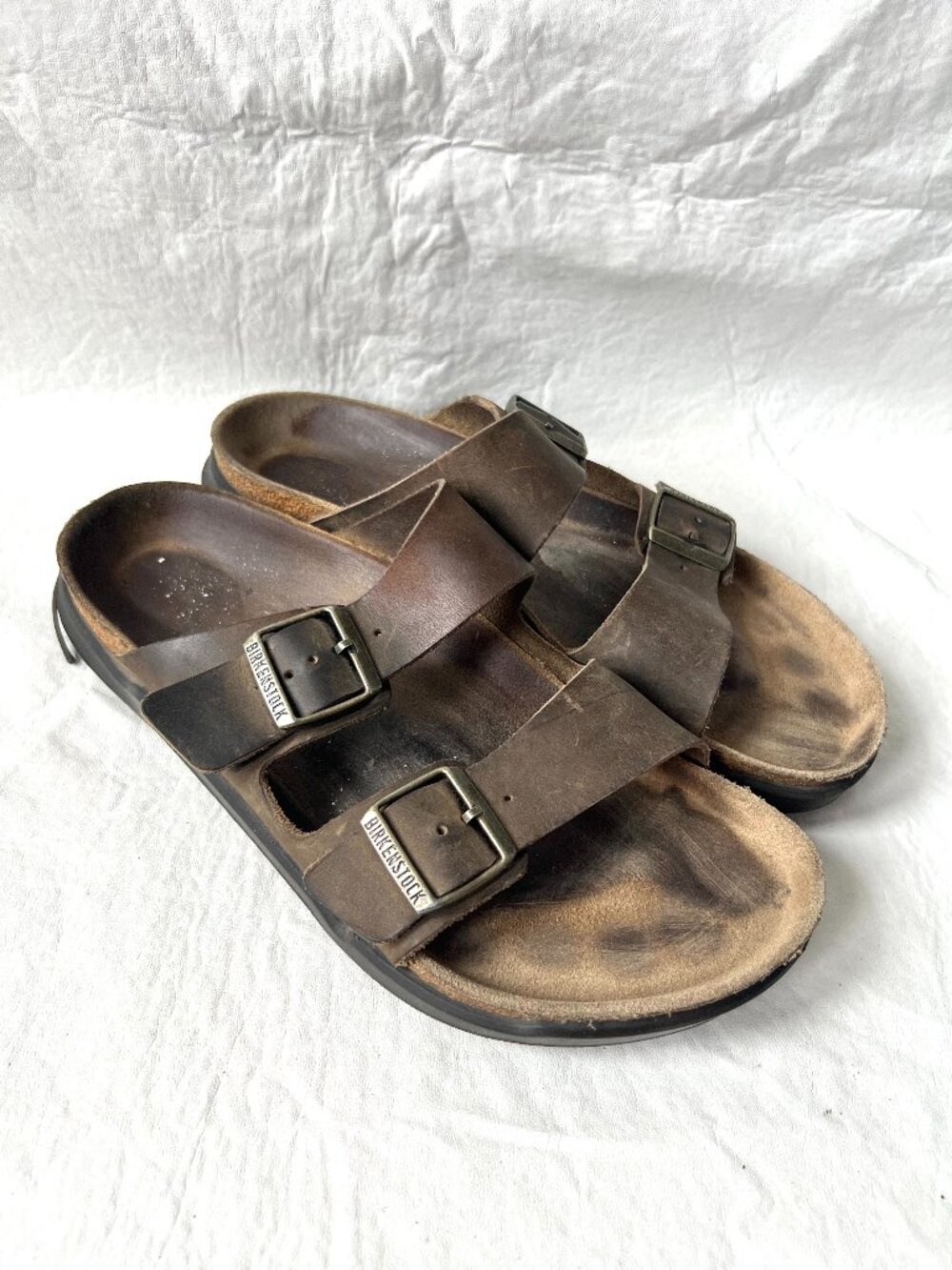 Birkenstock sandals Arizona Crosstown EU 43 mens 10 brown leather rubber soles